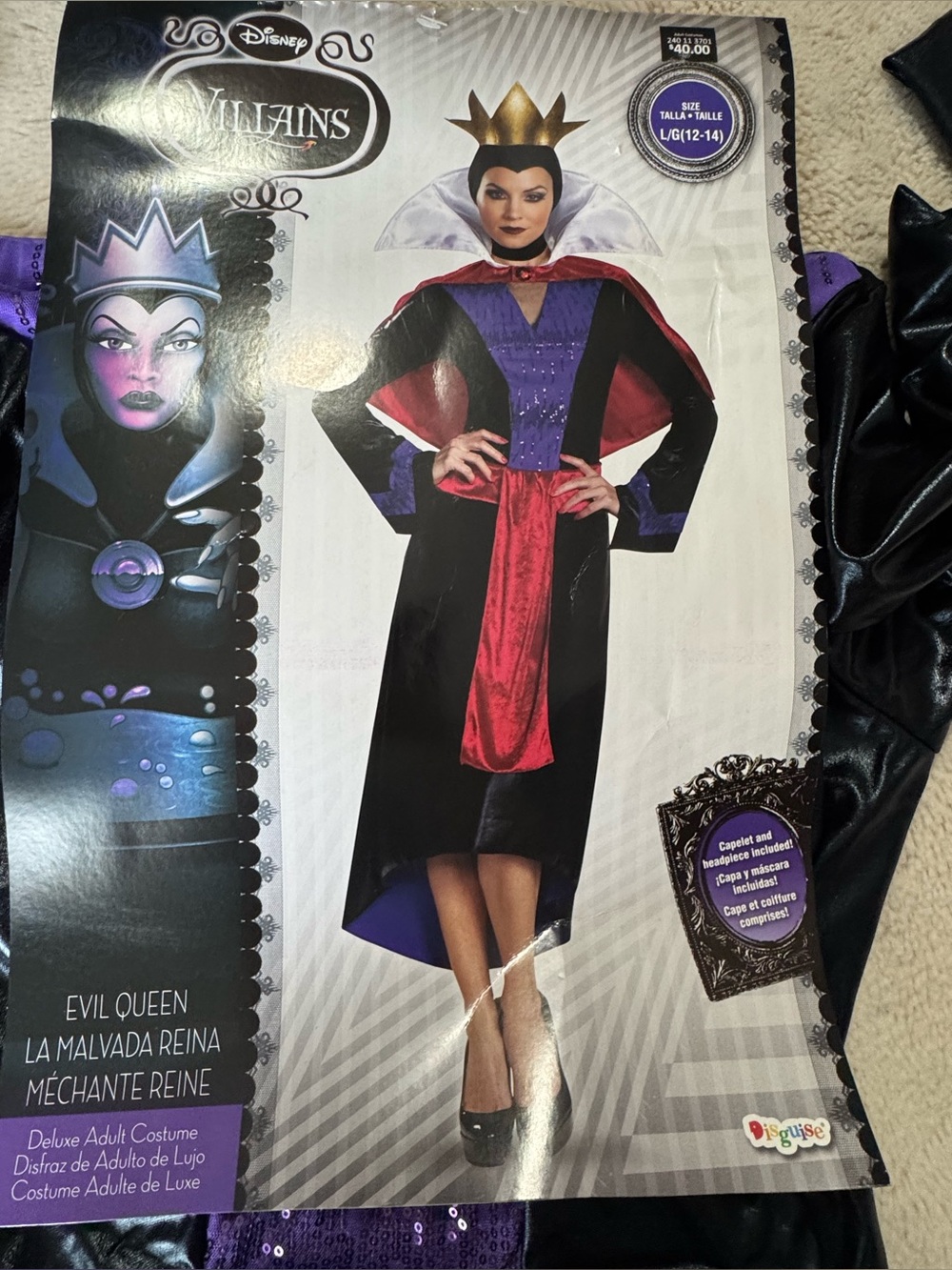NWT Disney Maleficent costume. Size Large.